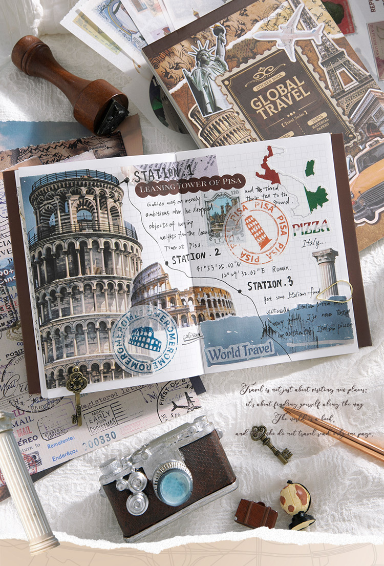 Mr. Paper, 50 Blatt/Buch, Aufklebermaterialbuch der Reiseserie, Reiselandschaft, Aufkleber, Dekoration, Sammelalbum, Handyhülle, Notizbuch – Detail 6