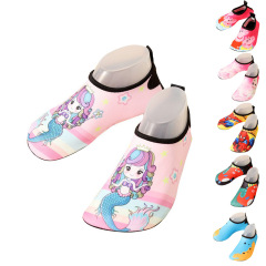 Children's skin-friendly anti-slip anti-cut beach shoes printed water park quick-drying breathable soft soles floor socks yoga shoes