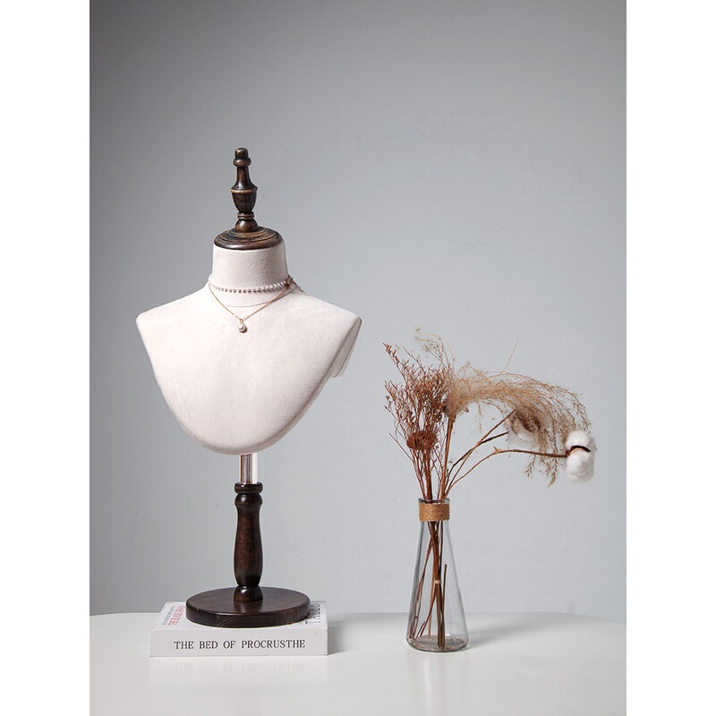 Necklace Display Stand with Pin Head Model Props Portrait Model Neck Wedding Jewelry Storage Rack Window Decorations