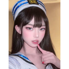 甜欲氛围感cos水手海军帽蓝色帽子道具海边拍照夏季制服配饰派对