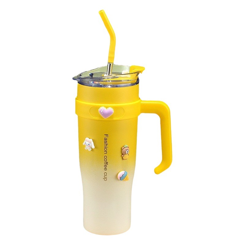 40oz taza de helado de gran capacidad de acero inoxidable 304 de mantenimiento en frío de doble uso taza de agua del coche taza de paja mango taza de café
