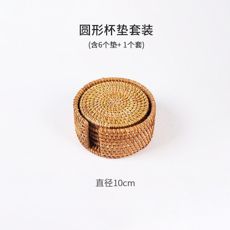 Posavasos de ratán vietnamita, teteras hechas a mano, ceremonia del té, juego de té, mantel de aislamiento térmico, mesa de comedor, plato de salud a prueba de escaldaduras, taza