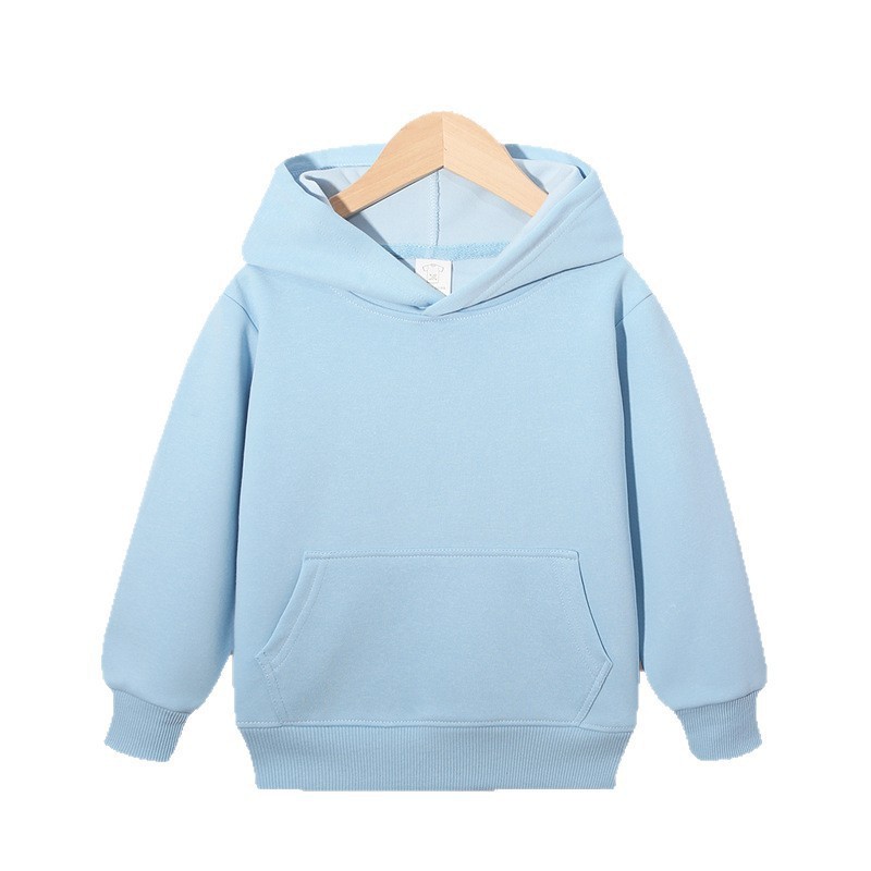 秋冬新款华棉外套儿童连帽卫衣纯色宽松落肩连帽衫班服团体服印花|undefined