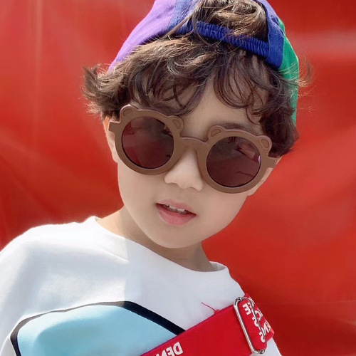 Brown Bear Children's Sunglasses  New Men's and Women's Baby Sunglasses Trendy Cute Cartoon Style Sunglasses
