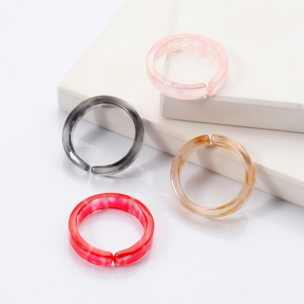 Fashion Style Acrylic Korean Trendy Ring Set display picture 5