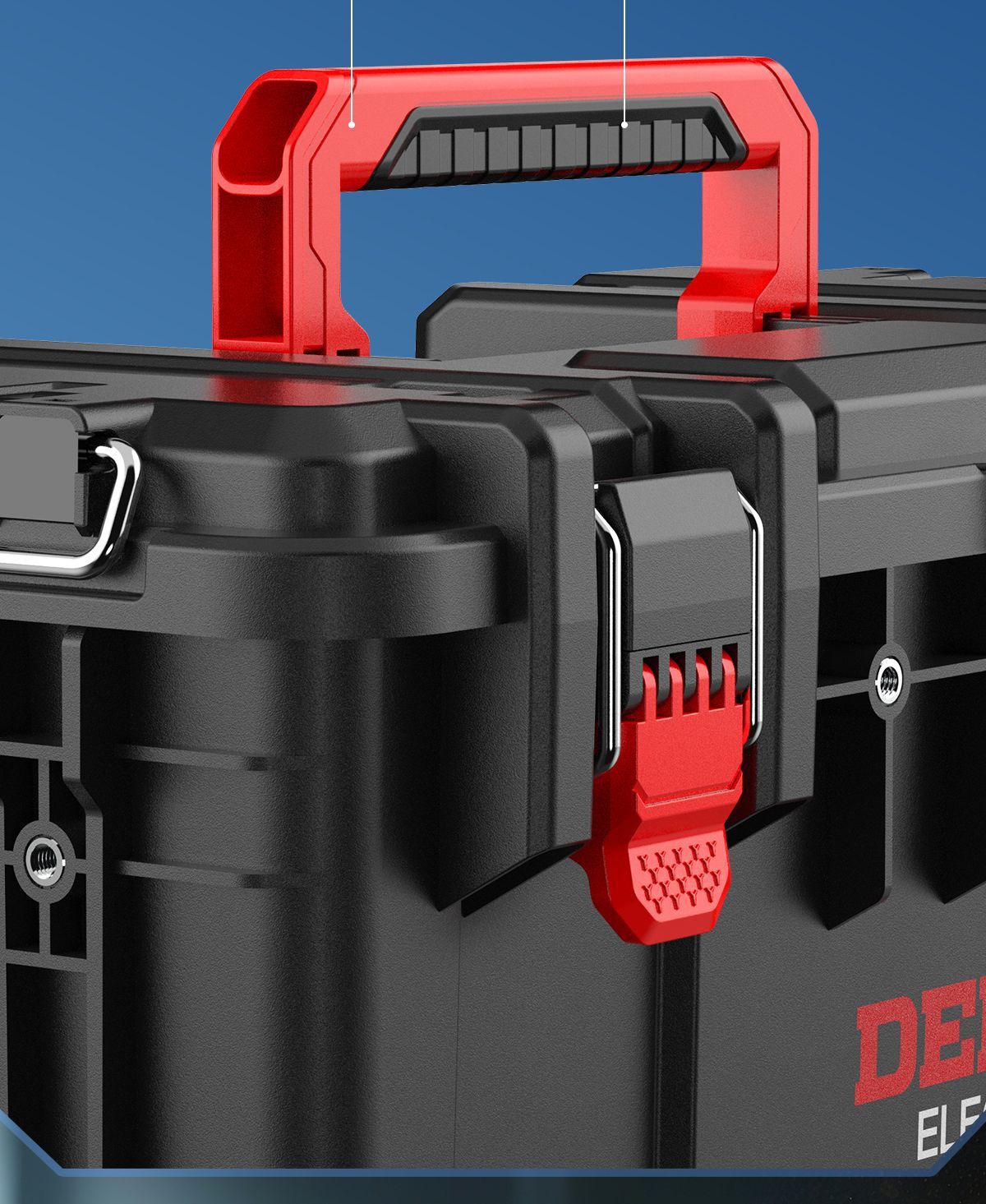 Delixi Pull-Rod Tool Box Combination Stackable Large Tool Box for Woodworking, Industrial Use, Large Capacity