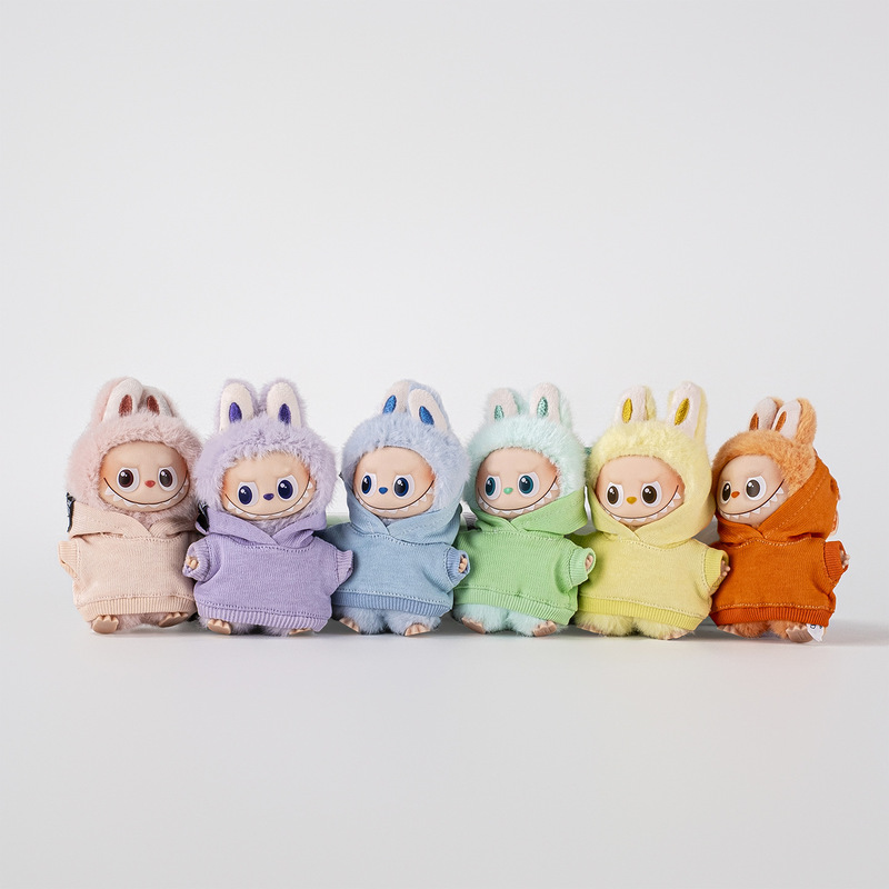 30-Color Hooded Sweatshirt Labubu4.0 Mini Labubu Fourth Generation Baby Clothes 10cm Bottom Password Full Color Matching