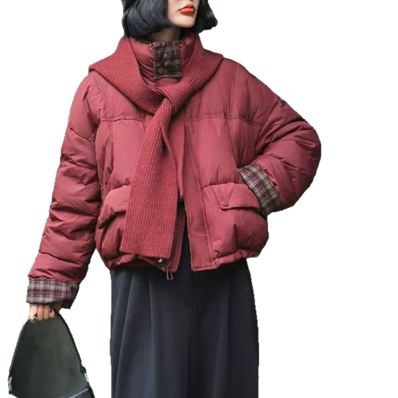 Transfronterizo 2025 damas otoño invierno revestimiento nuevo abrigo de plumón corto de mujer suelta chaqueta de pan casuales image 5
