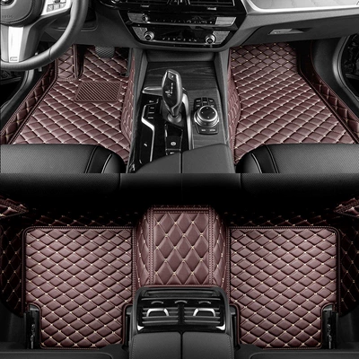Full-coverage car floor mats, specialized floor Ayaqaltılar (Kovriklər) - brown-with-gold-thread-single-layer-foot-mat