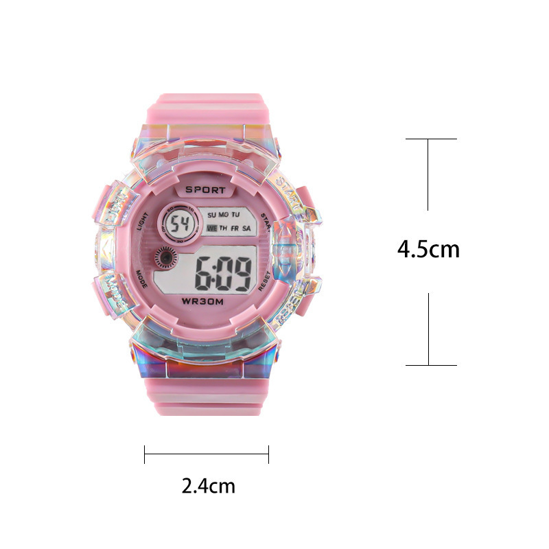 Venta caliente nuevo estudiante reloj electrónico macaron reloj degradado exterior impermeable multifunción deportivo reloj electrónico