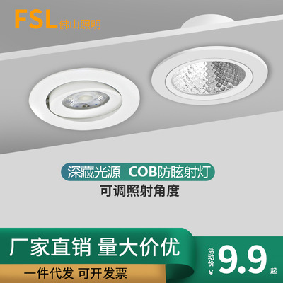 Foshan Lighting led Down lamp Embedded system smallpox suspended ceiling Spotlight cob a living room Entrance Aisle Cave Lights