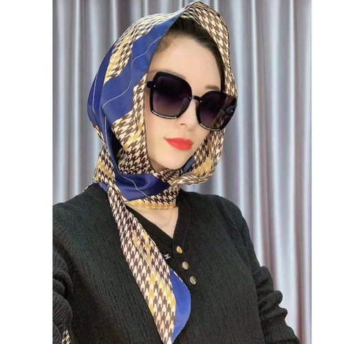 2024 Xiaxin sun protection outdoor multi-purpose turban sun protection silk scarf simulated silk ribbon hat pullover live broadcast