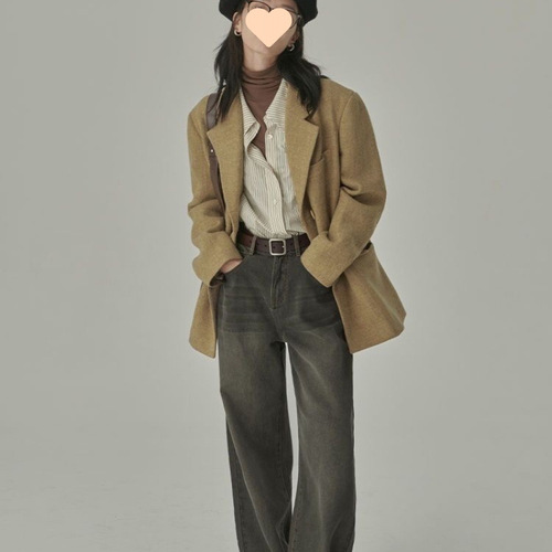 Spring versatile design loose blue striped women's shirt 2025 outerwear drape blouse women