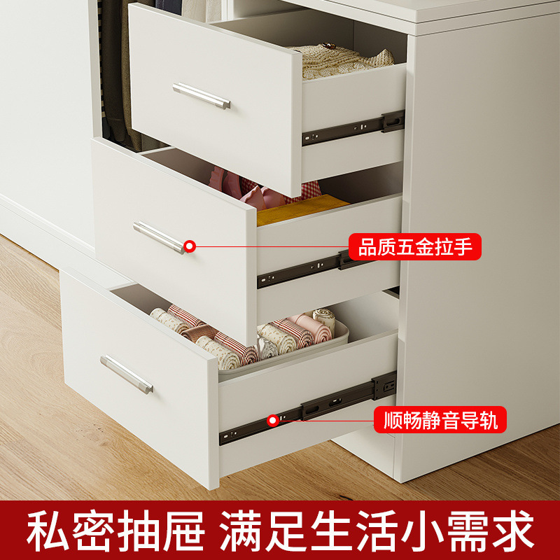 Sliding door wardrobe simple children's solid wood one-door top…