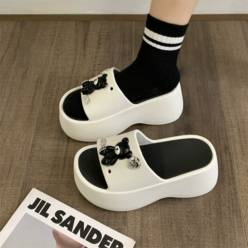 Женские тапочки на толстой подошве, летние простые тапочки с героями мультфильмов, универсальная верхняя одежда в корейском стиле, модные пляжные тапочки для женщин, оптовая продажа