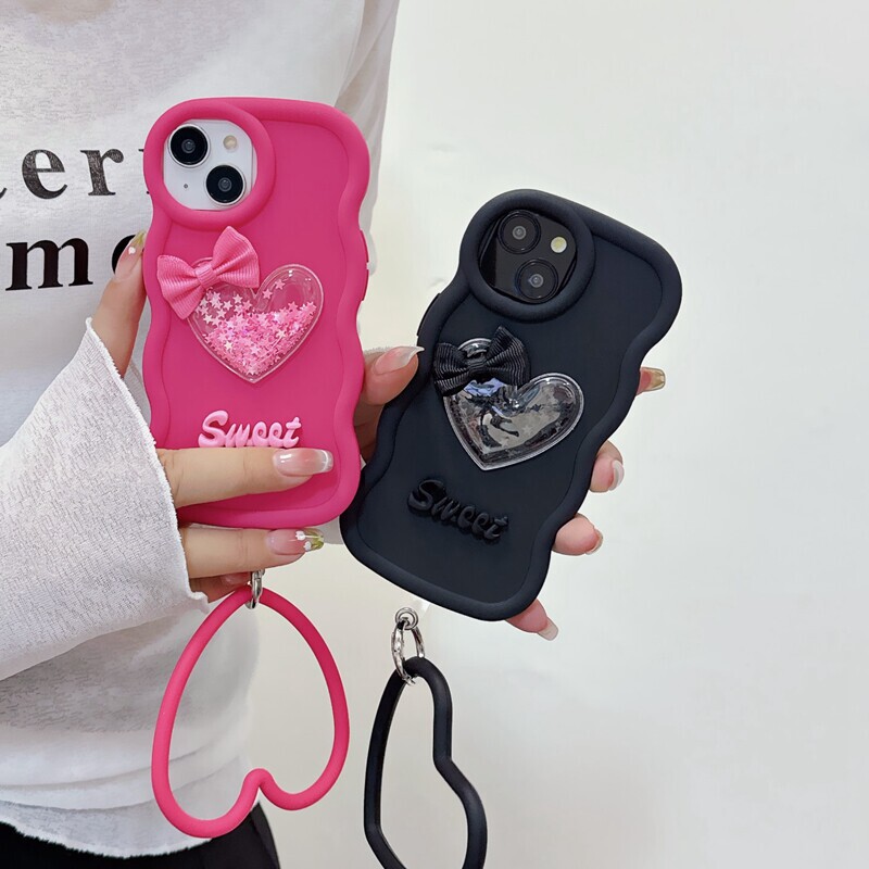 Suitable for Apple 17 Phone Case, Heart-Shaped Liquid Sand 16 Pro Max 3D 15/14 Full Edge Protection 13 Cartoon Silicone Soft Case Suitable for Apple 17 Phone Case, Heart-Shaped Liquid Sand 16 Pro Max 3D 15/14 Full Edge Protection 13 Cartoon Silicone Soft Case