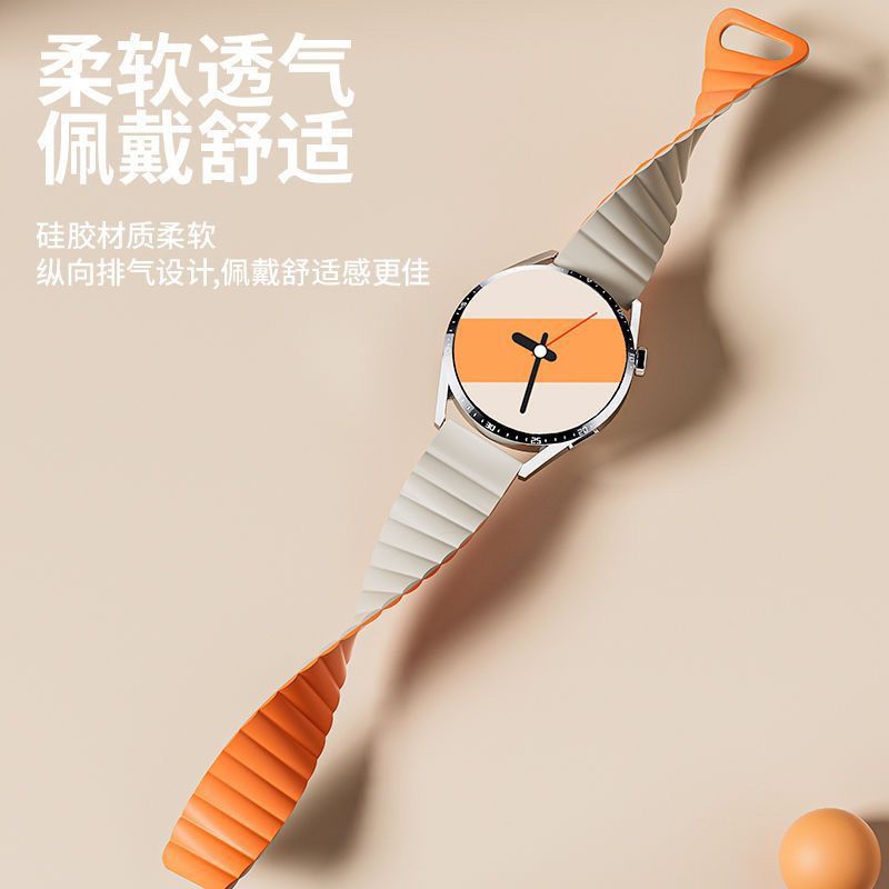 The dual-color magnetic silicone watch strap is compatible with Huawei Watch 5, GT5, Samsung 6, Xiaomi s4, Garmin Universal 20mm and 22mm undefined