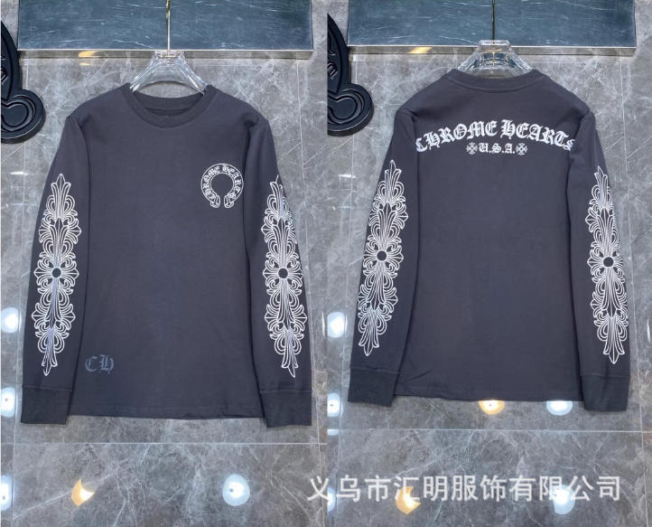 新款跨境CH克罗潮牌MattyBoy红唇十字针长袖圆领卫衣时尚百搭上衣|undefined