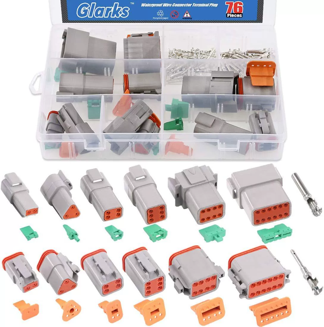 Glarks 6 комплектов 2, 3, 4, 6, 8, 12-контактных герметичных серых разъемов типа «папа» и «мама» A