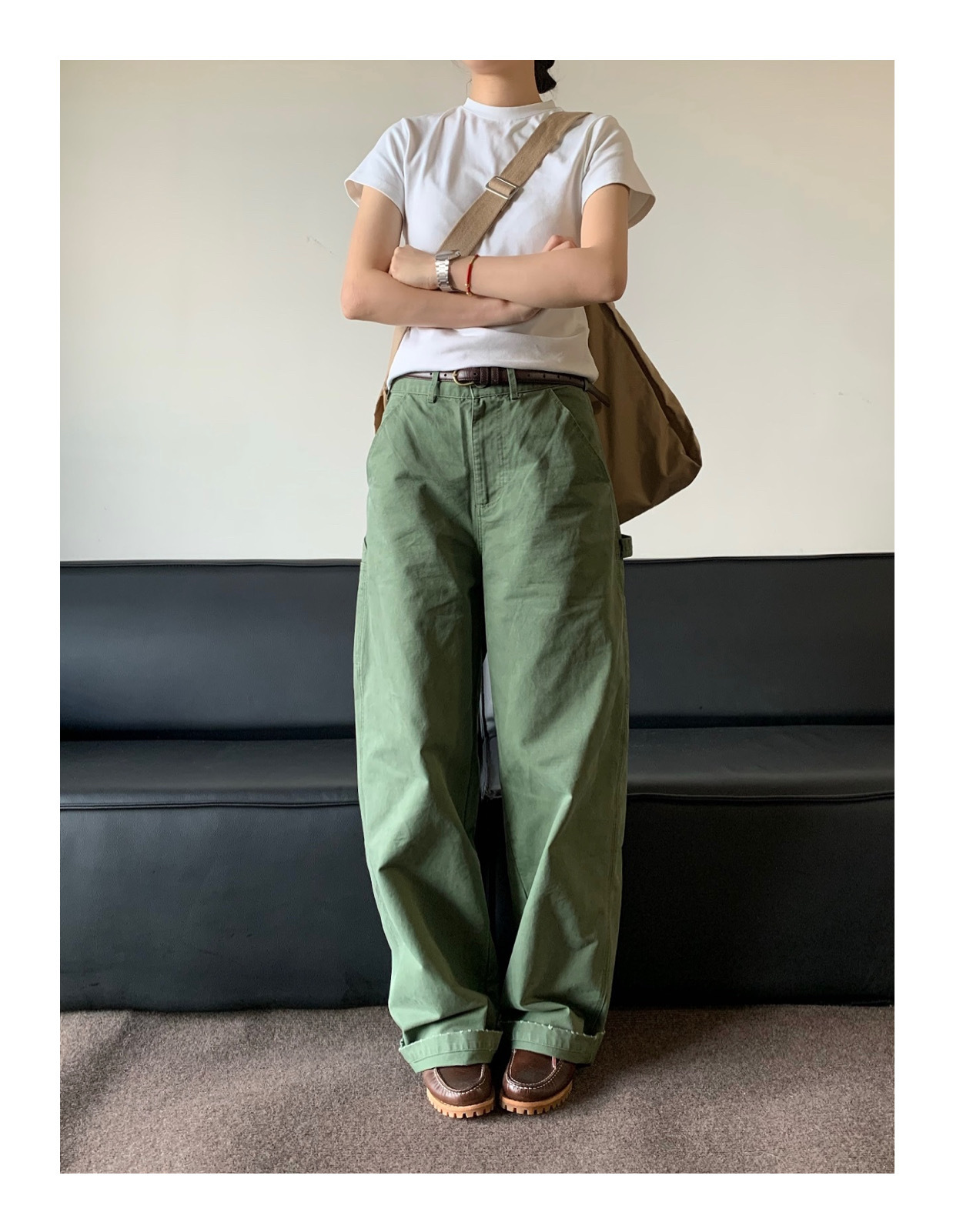 Men's Jeans Military Green Cargo Loose Simple Niche Draped Casual Pants Trendy Versatile_voghion.com