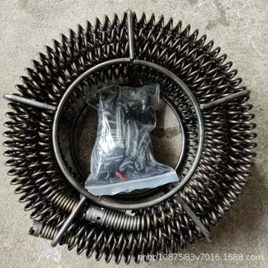 Drain unclogging spring tool 16mm unclogging spring 3.1m sections extendable with storage basket