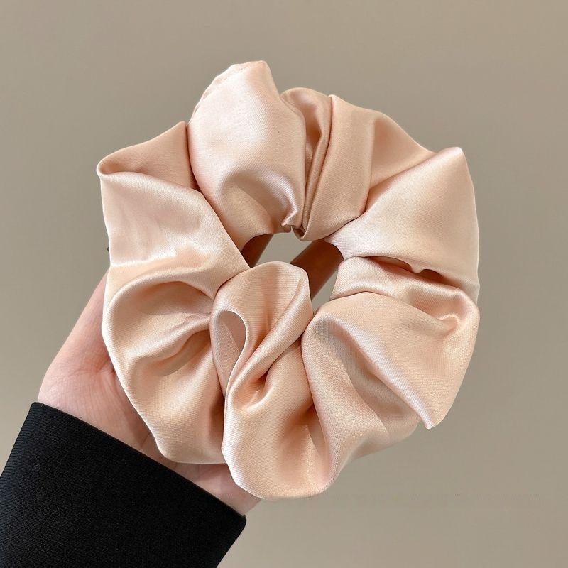 Corbata de pelo de intestino de lunares de crema grande coreana, gomas de goma de cola de caballo suaves para mujer, accesorios para el cabello de bola, accesorios para el cabello, cuerda para la cabeza