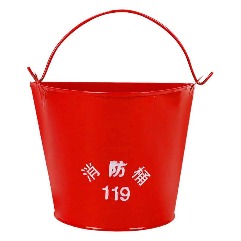 Пожарное ведро огнетушащее полукруглое ведро с желтым песком специальные инструменты пожарное оборудование красная аварийно-спасательная защита