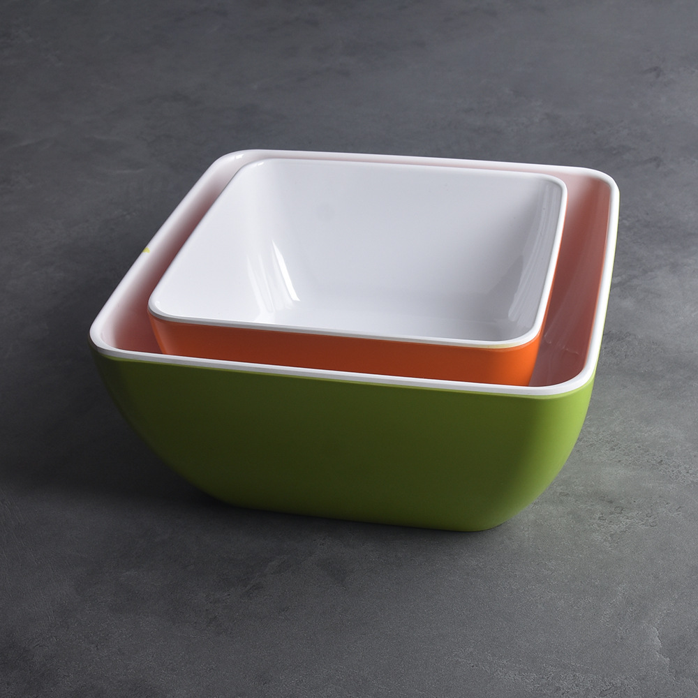 2F Melamine Tableware Square Large Cold Pot Hot Pot Bowl Chicken Thick Bowl Restaurant Use Basin Stall Night Market Business