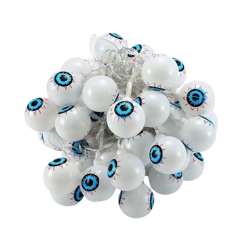 Cráneo fantasma ojo araña color galvanoplastia cráneo mano luz cadena colgante LED Halloween luz cadena calabaza Luz