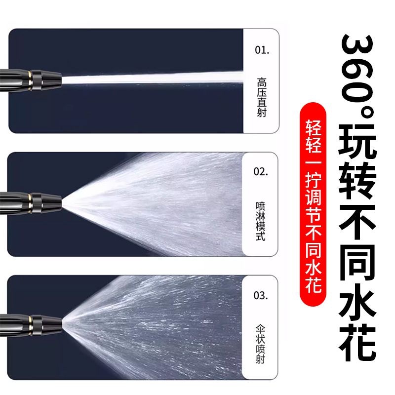 高压洗车水枪增压喷头软管接头套装浇花浇菜喷头冲洗阳台卫生喷枪