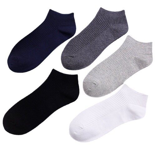 Socks men's boat socks Spring and summer new men's socks double-needle stripes simple solid color low-top pure cotton men's socks