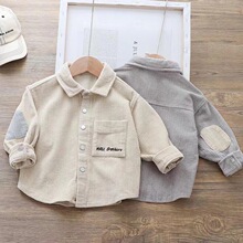 男童春秋款衬衫痞帅灯芯绒外套儿童男童装男宝宝秋装衬衣秋季上衣