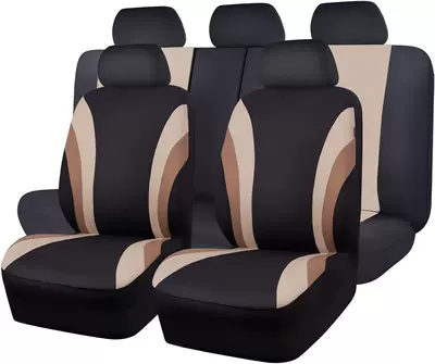 Five-Piece Set, Factory Wholesale | Seat cushion, seat cover - beige-and-khaki-2-piece-set-single-seat