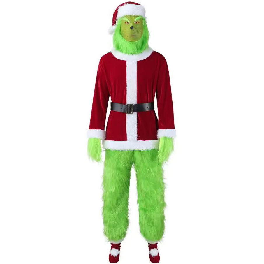 thumbnail image 1 of Disfraces de Halloween 2024 M-4XL de alta calidad, cabello largo, monstruo verde navideño, ropa verde extraña de Jay COS, disfraz peludo de Papá Noel para Navidad, 1 of 5