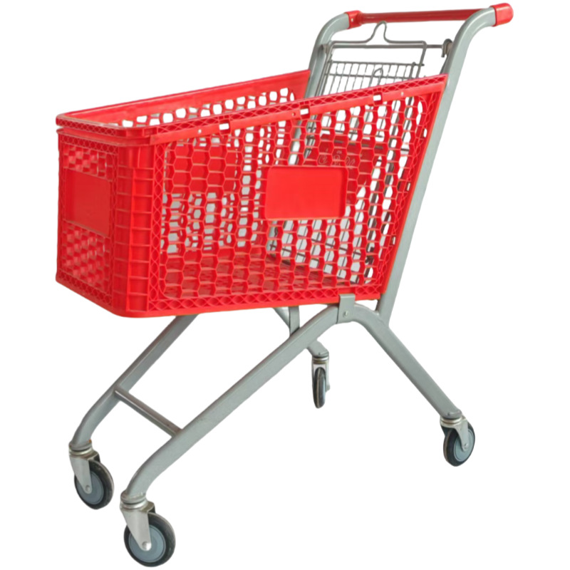 Carrito de compras de plástico para supermercado, carrito de compras para cadena de tiendas, carrito de mano para adultos en centros comerciales, gran capacidad para uso doméstico.