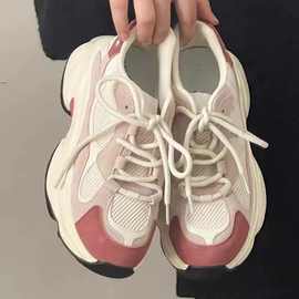 老爹鞋女士年新款休闲厚底网面运动鞋【图片俩款随机发】成年现货