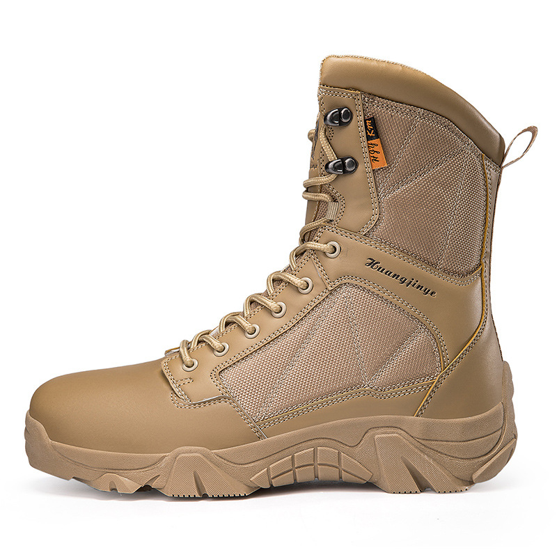 Botas tácticas de acero de alto perfil, botas militares para hombres, zapatos de seguridad al aire libre impermeables y resistentes a la nieve.