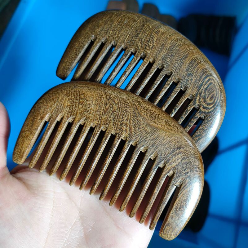 県精芸木櫛黒金糸檀木小櫛月櫛メーカー直髪は彫刻とロゴを作ることができる|undefined