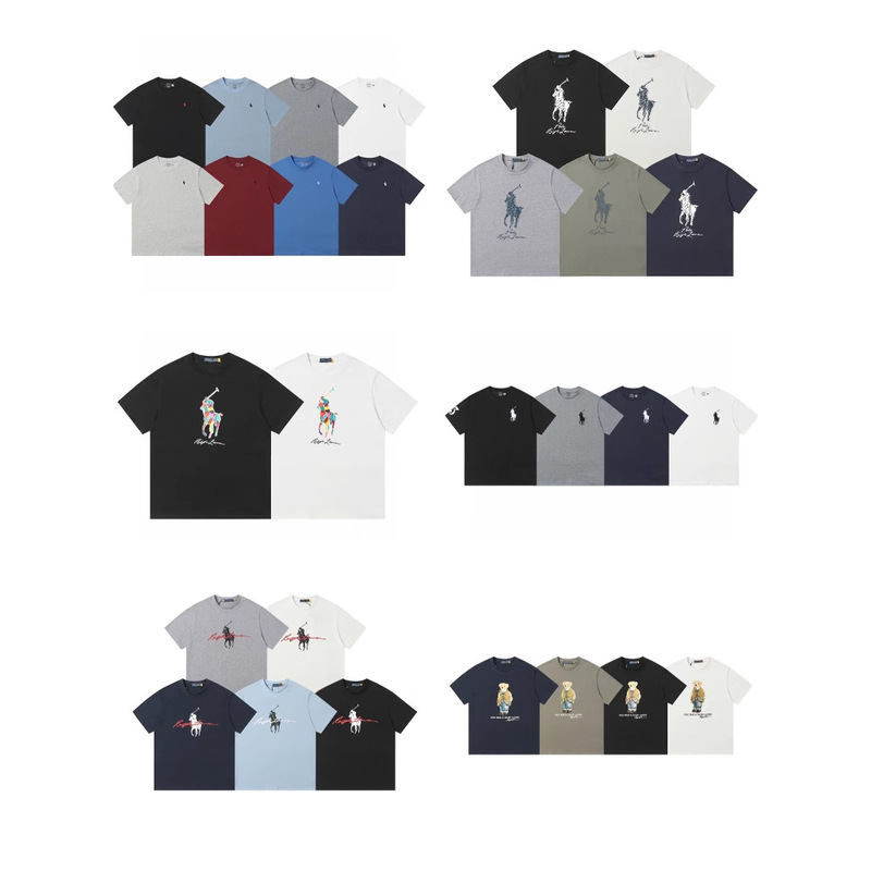クロスボーダー ラルフローレン クラシック ベア プリント ラウンドネック 半袖 シンプル ファッション 万能 Tシャツ 男女兼用|undefined