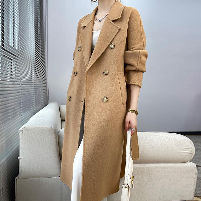 Classic 101801 Cocoon Slimming Wool Cashmere Double-Sided Wool Coat Long Wool Coat Women's Autumn and Winter New