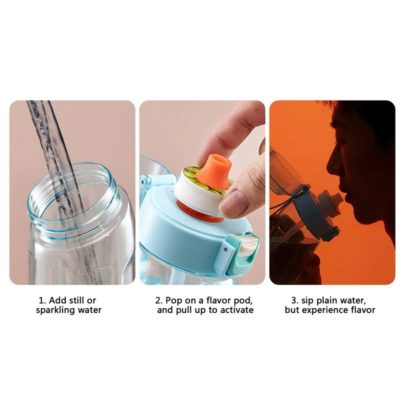 Taza de fragancia caliente Taza de agua divertida Sin logotipo Pajita resistente a altas temperaturas Botella de agua con aroma de anillo de fragancia verde con sabor