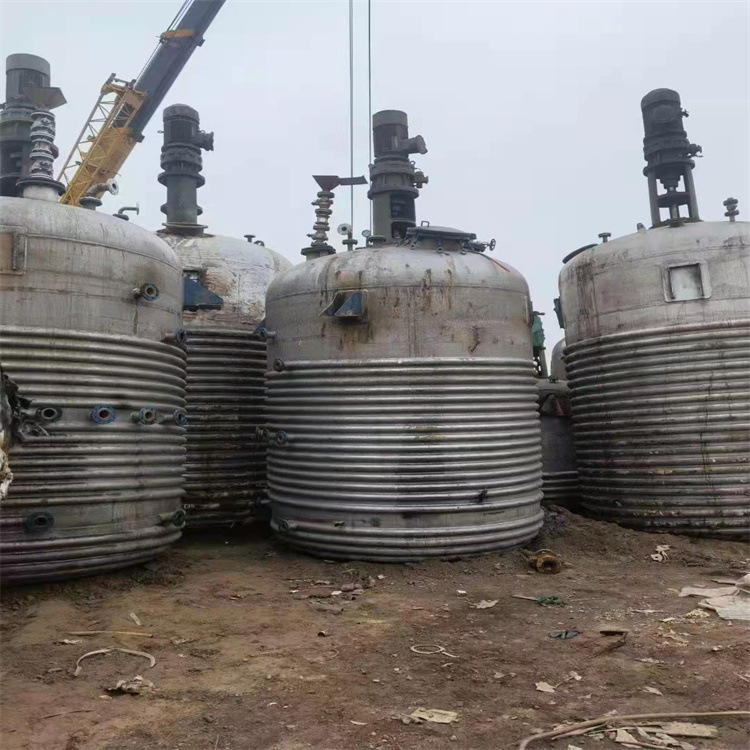 二手25平方内外盘管不锈钢反应釜 化工不锈钢双层反应罐