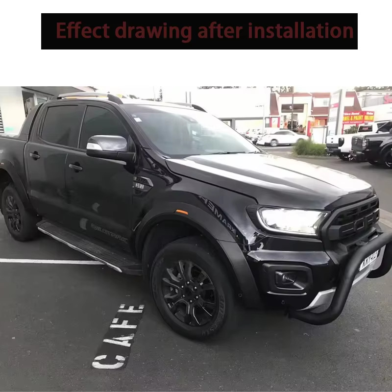 Suitable for Ford RANGER T8 with radar hole and reflective markings, 19-22 models, widened decorative fenders