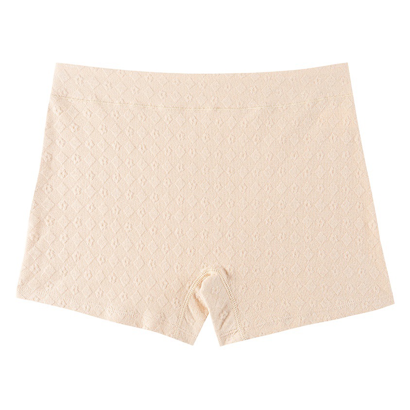 Leggings anti-Exposición de algodón puro transpirable de alta cintura tridimensional jacquard pantalones de seguridad sin costuras de tres puntos para mujer