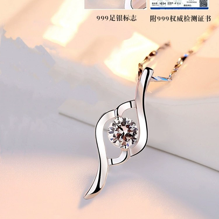 Подвеска, ожерелье, изящная серебряная bracelet, подарок на день рождения, с камнем