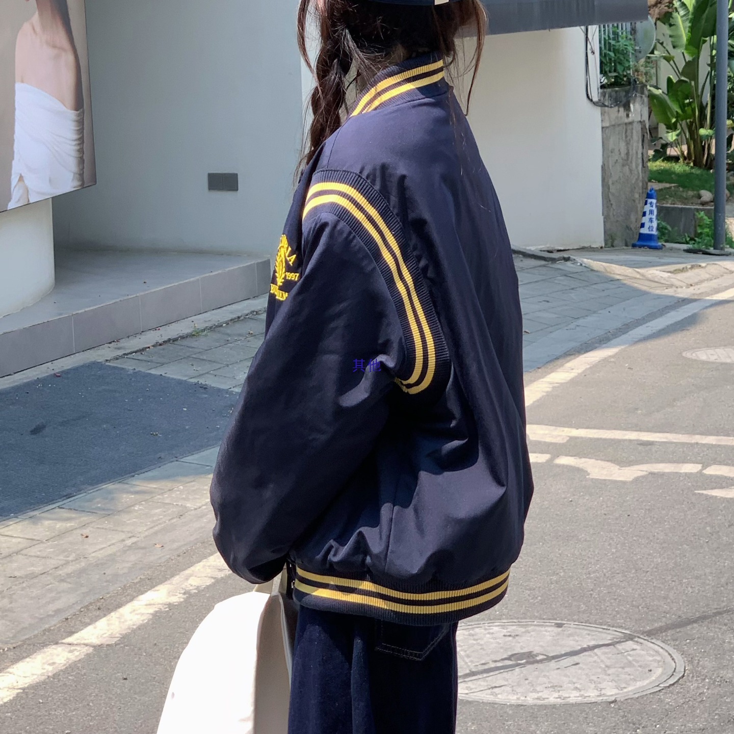 棉衣女款2025新款冬季美式撞色小个子韩系学院风棒球服夹棉外套女