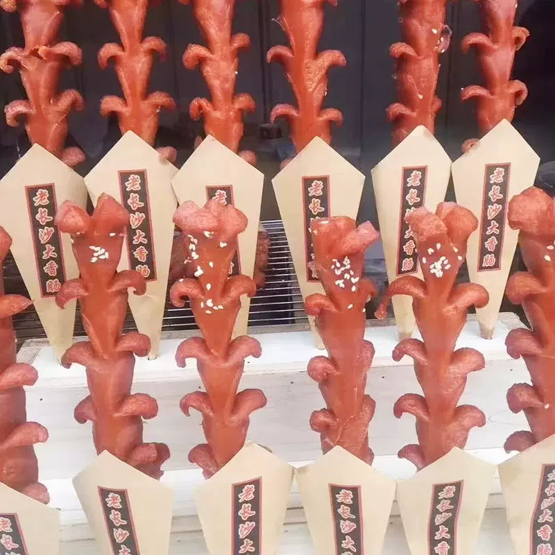 【加工定制】路边摊淀粉肠长沙开花肠网红油炸小吃肉烤肠开花肉肠
