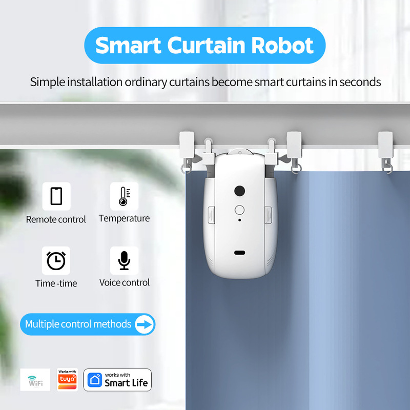 Factory direct supply Bluetooth electric curtain controller graffiti smart wiring-free installation smart curtain motor assistant Factory direct supply Bluetooth electric curtain controller graffiti smart wiring-free installation smart curtain motor assistant