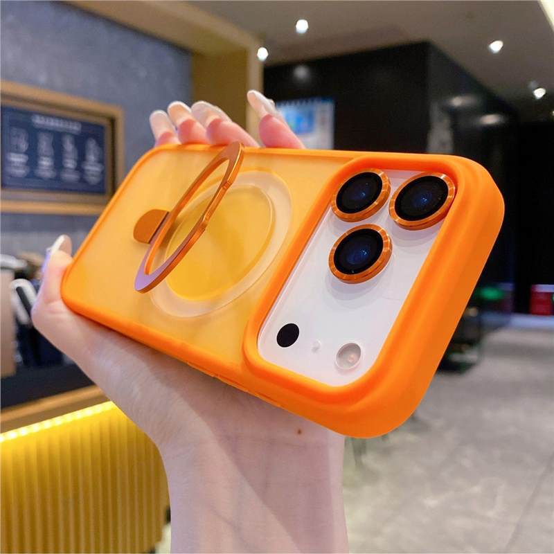 苹果17手机壳iPhone17磁吸支架保护套防指纹自带镜头膜全包保护套|undefined