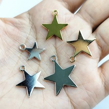diy锌合金饰品配件百搭吊坠平面五角星项链装饰挂件耳环星星挂饰